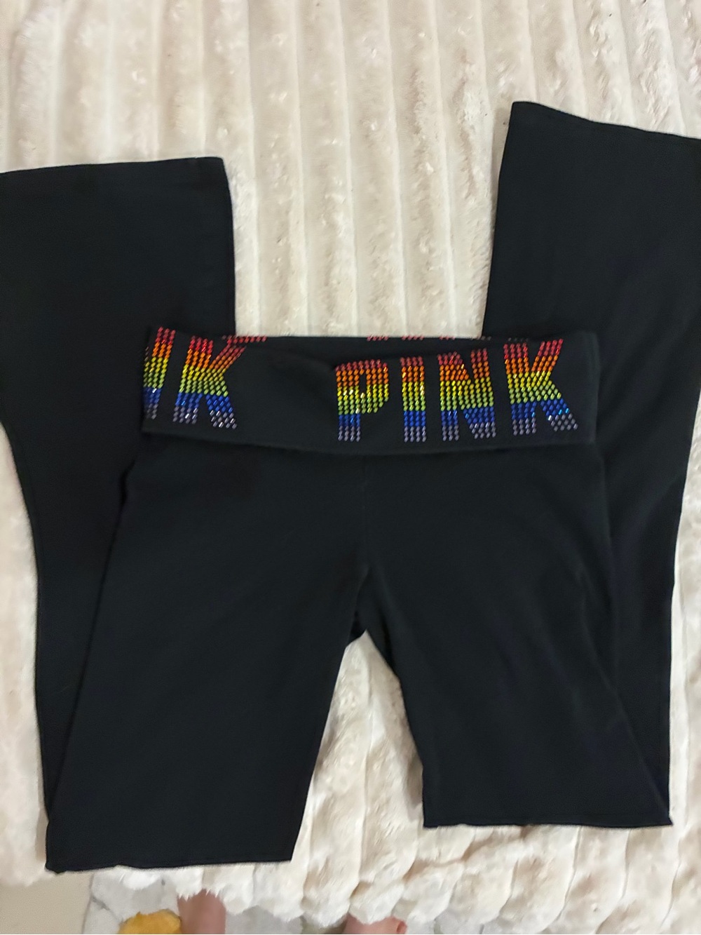 Victoria's Secret Pink Y2K foldover flared leggings